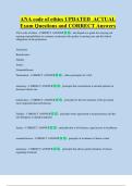 ANA code of ethics UPDATED  ACTUAL  Exam Questions and CORRECT Answers