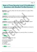 State of Texas Security Level II Certification  Questions with Detailed Verified Answers 