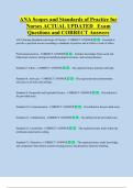 ANA Scopes and Standards of Practice for  Nurses ACTUAL UPDATED   Exam  Questions and CORRECT Answers