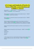 ANA Scopes and Standards of Practice for  Nurses UPDATED   Exam Questions and  CORRECT Answers