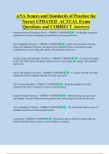 ANA Scopes and Standards of Practice for  Nurses UPDATED  ACTUAL Exam  Questions and CORRECT Answers