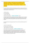 PEDIATRIC CARDIAC QUESTIONS AND ANSWERS LATEST UPDATED 2025&sol;2026 A COMPLETE EXAM SOLUTION ALL ANSWERS 100&percnt; CORRECT DETAILED BEST GRADED A&plus; FOR SUCCESS