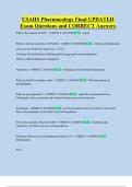 USAHS Pharmacology Final UPDATED     Exam Questions and CORRECT Answers