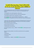 USAHS Pharmacology Final UPDATED   ACTUAL Exam Questions and CORRECT  Answers 