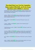Maryland State Law Test for Counselors  Study Guide UPDATED  ACTUAL Exam  Questions and CORRECT Answers