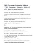 NES Elementary Education Subtest 1&sol;NES Elementary Education Subtest 1 with 100&percnt; complete solution