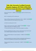 Palo Alto Networks Certified Network  Security Engineer &lpar;PCNSE&rpar; UPDATED    ACTUAL Exam Questions and CORRECT  Answers 