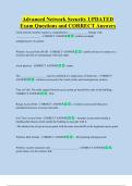 Advanced Network Security UPDATED     Exam Questions and CORRECT Answers 