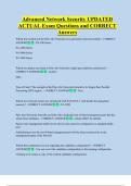 Advanced Network Security UPDATED   ACTUAL Exam Questions and CORRECT  Answers 
