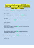 Zone Security&comma; Security and NAT Policies  UPDATED ACTUAL  Exam Questions and  CORRECT Answers 