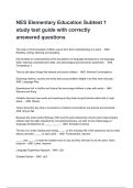 NES Elementary Education Subtest 1 study test guide with correctly answered questions