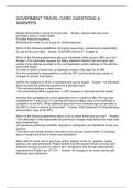 GOVERMENT TRAVEL CARD QUESTIONS & ANSWERS