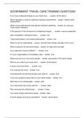 GOVERNMENT TRAVEL CARD TRAINING QUESTIONS