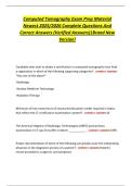 Computed Tomography Exam Prep Material  Newest 2025&sol;2026 Complete Questions And  Correct Answers &lpar;Verified Answers&rpar;&vert;Brand New  Version&excl; 