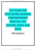 Test Bank for Psychiatric Nursing Contemporary Practice 6th Edition Mary Ann Boyd all chapters