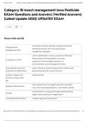 Category 1B insect management Iowa Pesticide EXAM Questions and Answers &lpar;Verified Answers&rpar; &lpar;Latest Update 2025&rpar; UPDATE&excl;&excl; EXAM
