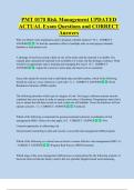 PMT 0170 Risk Management UPDATED   ACTUAL Exam Questions and CORRECT  Answers 