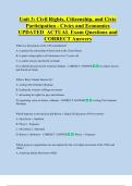 Unit 3&colon; Civil Rights&comma; Citizenship&comma; and Civic  Participation - Civics and Economics  UPDATED  ACTUAL Exam Questions and  CORRECT Answers 
