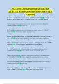 NC Laws&colon; Jurisprudence UPDATED  ACTUAL Exam Questions and CORRECT  Answers