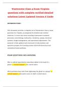 Wastewater Class 4 Exam Virginia questions with complete verified detailed solutions Latest Updated Version A&plus;Guide 