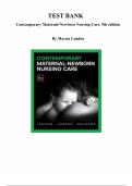 Contemporary Maternal-Newborn Nursing Care &lpar;9th Edition&comma; Marcia London&rpar; &ndash; Complete Test Bank Chapters 1&ndash;30