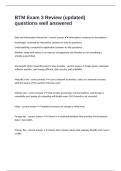 BTM Exam 3 Review &lpar;updated&rpar; questions well answered