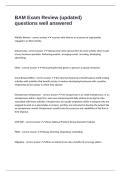 BAM Exam Review &lpar;updated&rpar; questions well answered