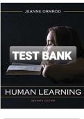 Test Bank for Human Learning 7th Edition by Jeanne Ormrod &vert; Chapter-by-Chapter Questions & Answers