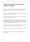 PACE Test questions well answered graded A&plus; updated