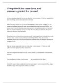 Sleep Medicine questions and answers graded A&plus; passed