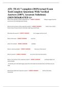 Nursing ATI TEAS 7 Test Exam test Questions and Verified Answers&comma; 100&percnt;- Score Guarantee Pass &lpar;Latest 2025&sol;2026 rated A&plus;