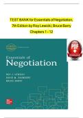 TEST  of   Essentials  for   BANK  Edition  7th  Negotiation&comma;  Bruce  Lewicki&comma;   Roy  by  Barry Chapters  1-  12