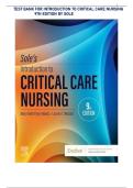 TEST BANK FOR INTRODUCTION TO CRITICAL CARE NURSING  9TH EDITION BY SOLE 