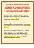 WGU D099 SALES MANAGEMENT OBJECTIVE  ASSESSMENT FINAL EXAM LATEST 2025&sol; 2026  ACTUAL EXAM WITH COMPLETE QUESTIONS AND  CORRECT DETAILED ANSWERS WITH RATIONALES  &lpar;100&percnt; VERIFIED ANSWERS&rpar; &vert;ALREADY GRADED A&plus;&vert;  &vert;&vert;PROFESSOR VERIFIED&vert;&vert; &vert;&vert;NEWEST EXAM&excl;&excl;&excl;&vert;&vert;