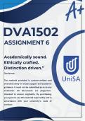 DVA1502 ASSIGNMENT 2 3 4 5 & 6 &lpar;COMPLETE ANSWERS PROVIDED&rpar;