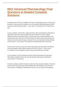 6521 Advanced Pharmacology Final Questions & Detailed Complete Solutions