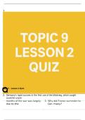 Topic 9 &ndash; Lesson 2 Quiz