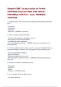 Sample CSM Test to practice on for the certificate test&vert; Questions with correct Answers&vert; A&plus; GRADED 100&percnt; VERIFIED&vert; 2025&sol;2026
