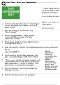 Unit Test &ndash; Wars and Depression