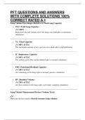 PFT QUESTIONS AND ANSWERS WITH COMPLETE SOLUTIONS 100&percnt; CORRECT RATED A &plus;