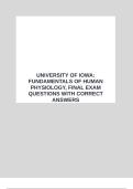 UNIVERSITY OF IOWA&colon; FUNDAMENTALS OF HUMAN PHYSIOLOGY EXAM BUNDLE&lpar;COMPLETE SOLUTIONS&rpar;  QUESTIONS AND ANSWERS 2025&sol;2026
