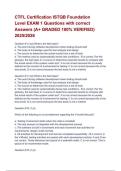 CTFL Certification ISTQB Foundation Level EXAM 1 Questions with correct Answers &lpar;A&plus; GRADED 100&percnt; VERIFIED&rpar; 2025&sol;2026