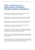 D322 - Introduction to IT QUESTIONS & ANSWERS PASSED ALREADY GRADED A&plus;