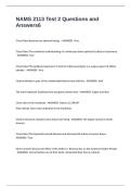 NAMS 2113 Test 2 Questions and Answers