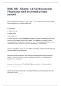 BIOL 385 - Chapter 14 Cardiovascular Physiology well answered already passed