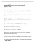 nams 205 exam questions and answers