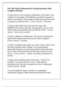 NSG 401 Final Fundamental of Nursing Questions With Complete Solutions