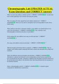 Chromatography Lab UPDATED ACTUAL  Exam Questions and CORRECT Answers 