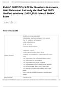 PMH-C QUESTIONS EXAM Questions & Answers&comma; Well Elaborated &vert; Already Verified Test &vert;100&percnt; Verified solutions &vert; 20252026 Latest&excl;&excl; PMH-C Exam