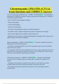 Chromatography UPDATED ACTUAL  Exam Questions and CORRECT Answers 